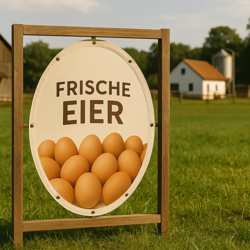 Ovale Banner - z.B. für frische Eier