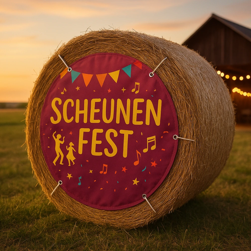Runde Banner - z.B. für Heu Rundballen